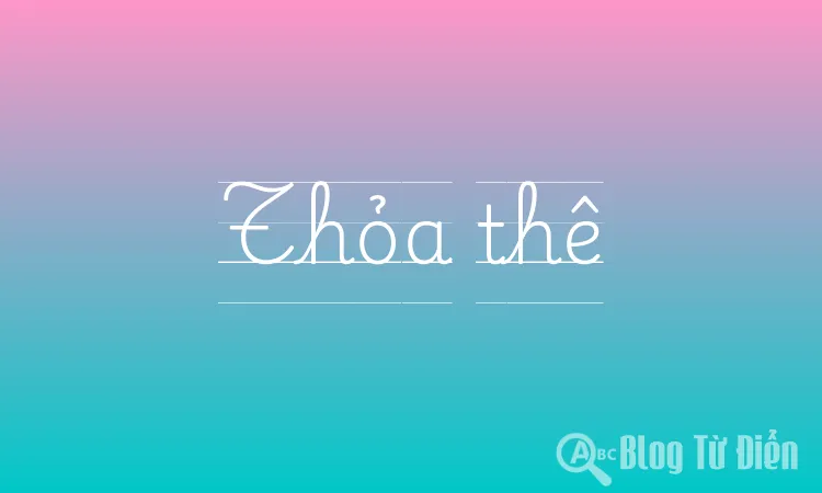 Thỏa thê