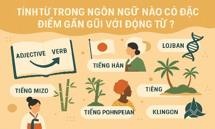 Tính từ trong ngôn ngữ nào có đặc điểm gần gũi với động từ?