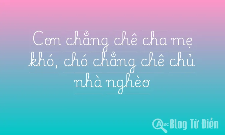 Con chẳng chê cha mẹ khó, chó chẳng chê chủ nhà nghèo