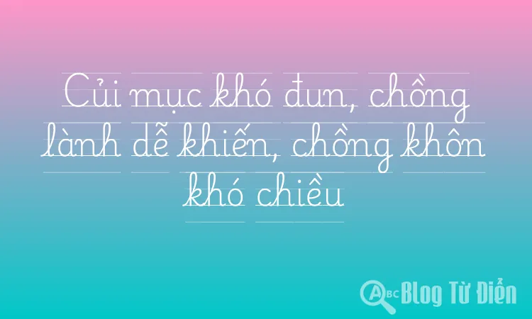 Củi mục khó đun, chồng lành dễ khiến, chồng khôn khó chiều