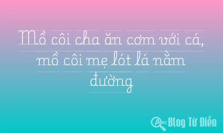 Mồ côi cha ăn cơm với cá, mồ côi mẹ lót lá nằm đường