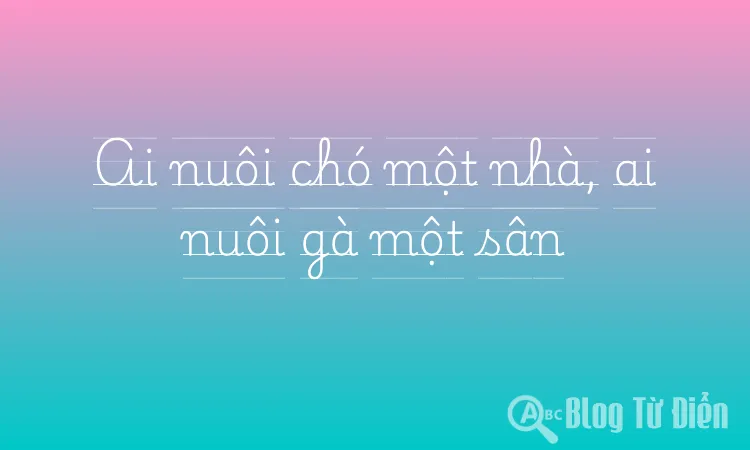 Ai nuôi chó một nhà, ai nuôi gà một sân