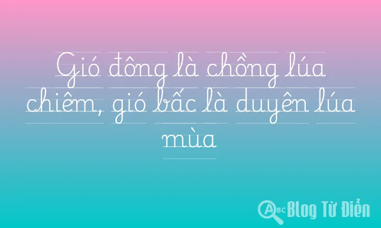 Gió đông là chồng lúa chiêm, gió bấc là duyên lúa mùa