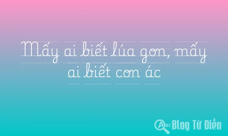 Mấy ai biết lúa gon, mấy ai biết con ác