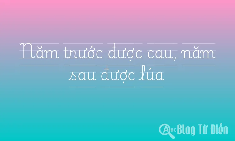 Năm trước được cau, năm sau được lúa