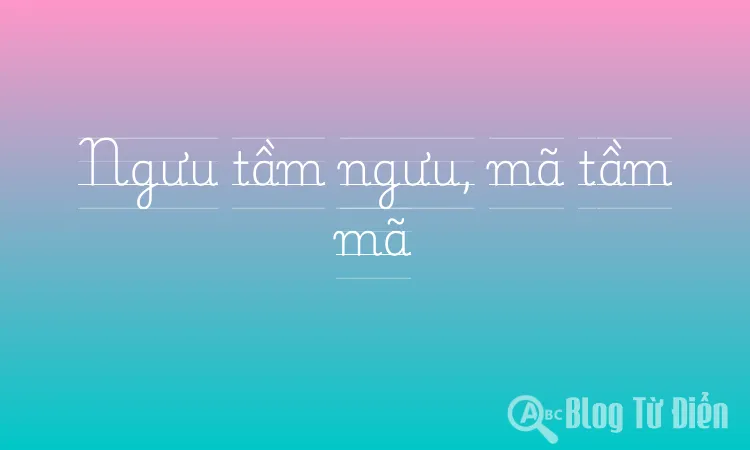 Ngưu tầm ngưu, mã tầm mã