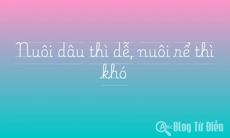 Nuôi dâu thì dễ, nuôi rể thì khó