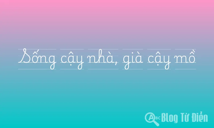 Sống cậy nhà, già cậy mồ