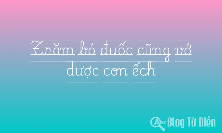 Trăm bó đuốc cũng vớ được con ếch