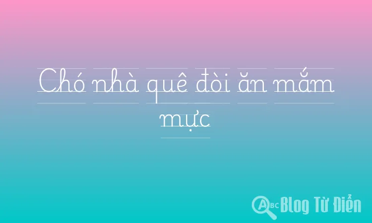 Chó nhà quê đòi ăn mắm mực