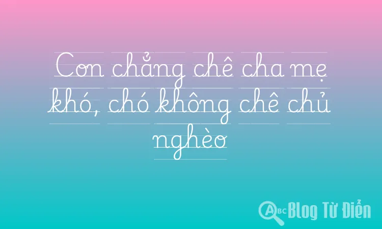 Con chẳng chê cha mẹ khó, chó không chê chủ nghèo