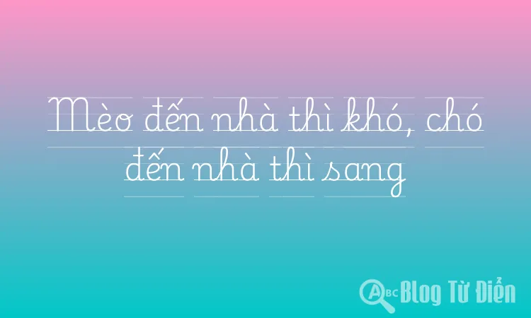 Mèo đến nhà thì khó, chó đến nhà thì sang