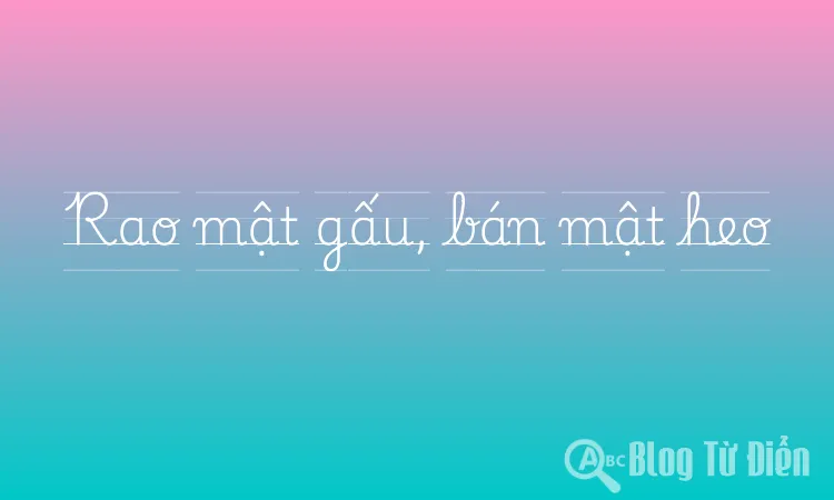Rao mật gấu, bán mật heo