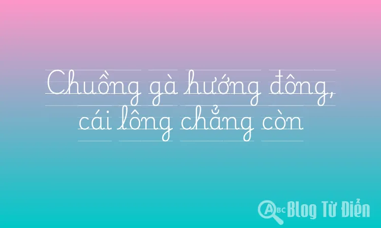 Chuồng gà hướng đông, cái lông chẳng còn
