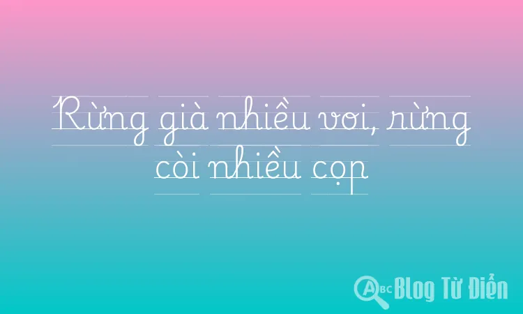 Rừng già nhiều voi, rừng còi nhiều cọp