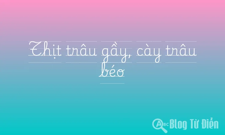 Thịt trâu gầy, cày trâu béo